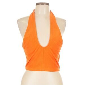 Juicy Couture Tangerine Y2K Velour Halter Top